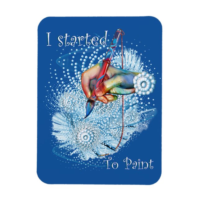 Ímã Abstrato de vibração azul (Vertical)