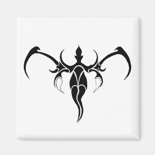 Imã Abstrato Elefante Tribal Design - preto e branco