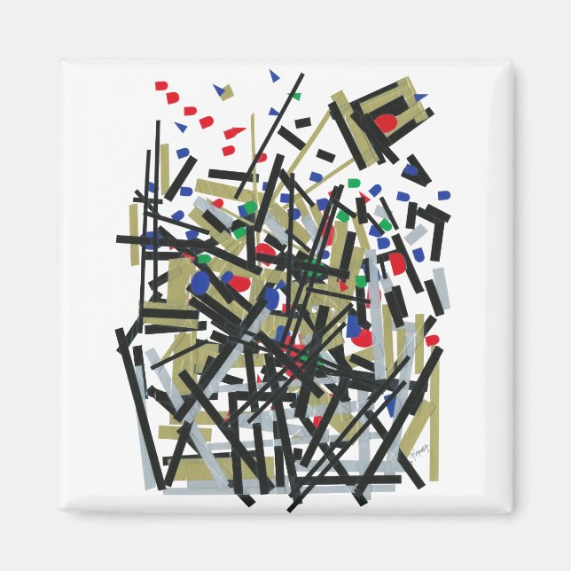 Imã Abstrato em fita e formas alfabéticas 1 (Frente)