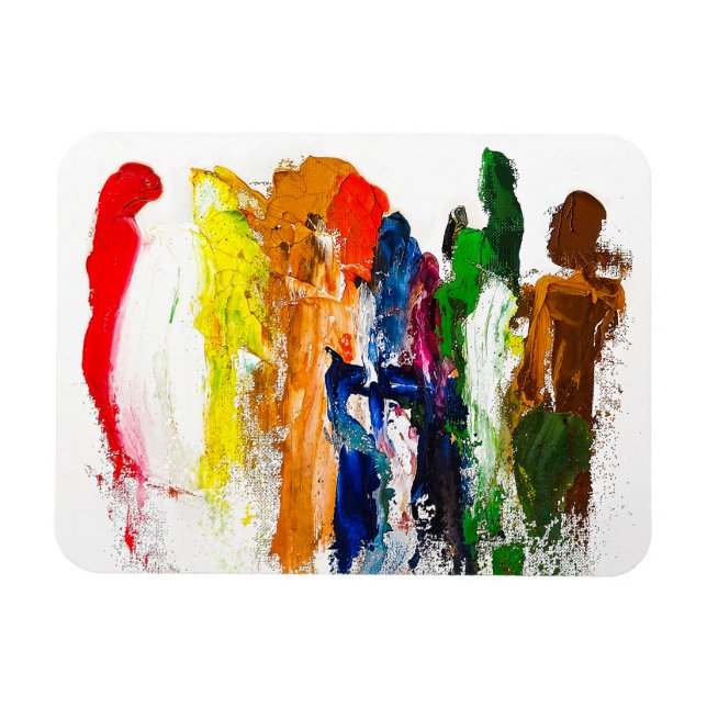 Ímã Abstrato Expressão de figuras humanas em movimento (Horizontal)