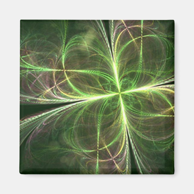Imã Abstrato Fantasy Four Deixa o Green Clover (Frente)