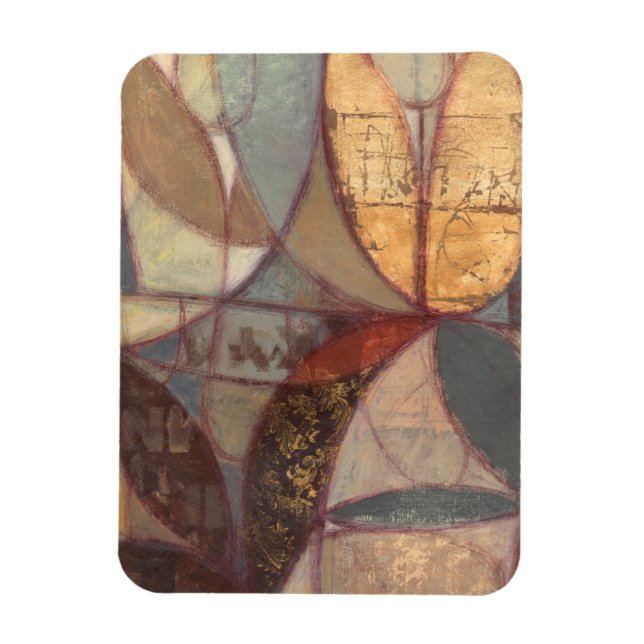 Ímã Abstrato Floral Leaf Painting de Norman Wyatt (Vertical)