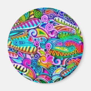 Imã Abstrato forma a arte 9 muito colorida