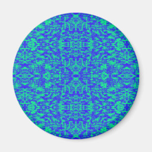 Imã Abstrato Fractal Em Azul E Verde