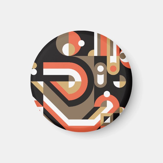 Imã Abstrato geométrico: Design de Trabalho de arte fu (Frente)