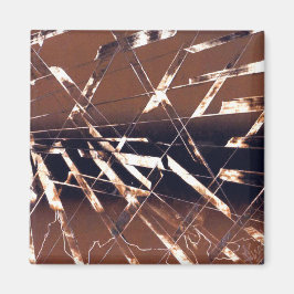 Imã Abstrato geométrico em castanho e preto