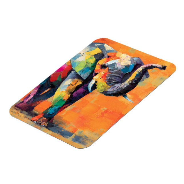 Ímã Abstrato Happy Rainbow Elephant (Left Side)