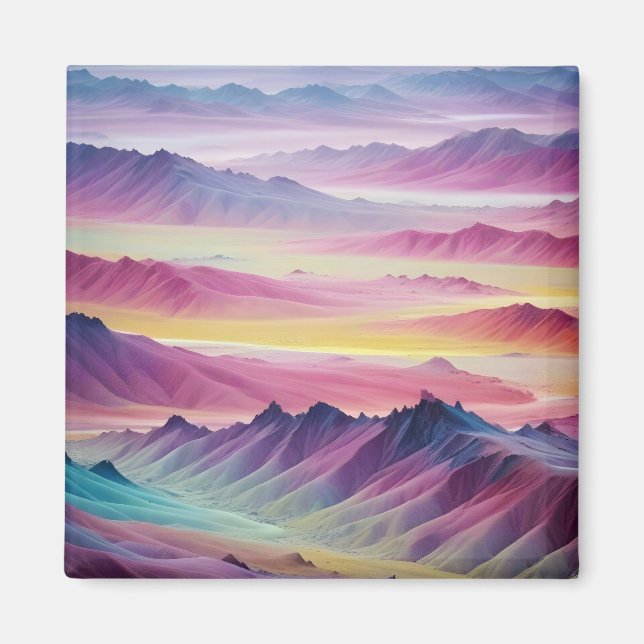 Imã Abstrato Landscape Mountain Valley Nature Scenery (Frente)