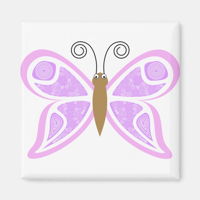 Imã Abstrato Lilac Butterfly (Frente)