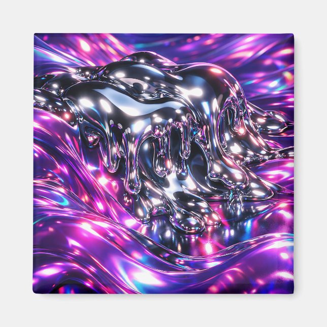 Imã Abstrato Líquido Roxo Cromo (Frente)