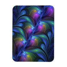 Abstrato Luminoso Colorido Azul Rosa Verde Fractal