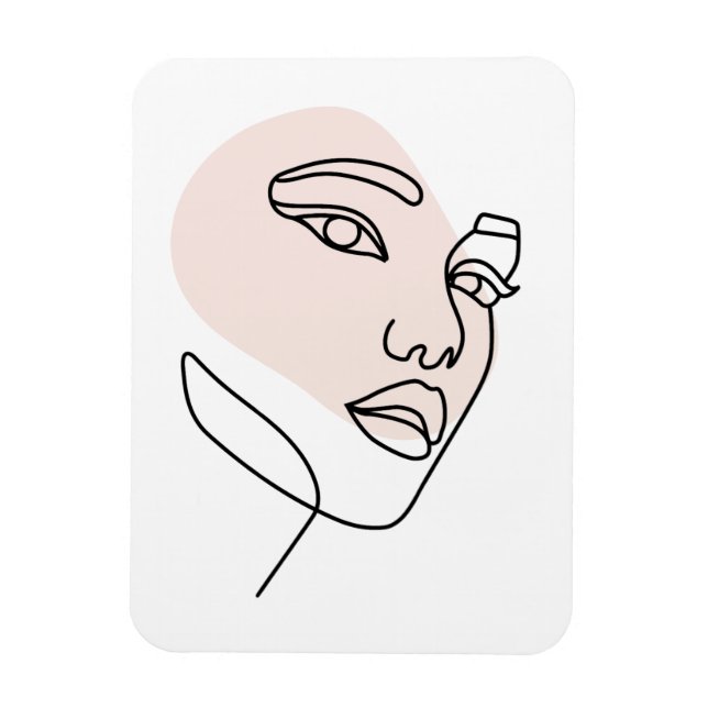 Ímã Abstrato mínima de solteiro fêmea Arte da Linha de (Vertical)