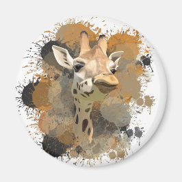 Imã Abstrato Paint Splatter da African Willife Giraffe