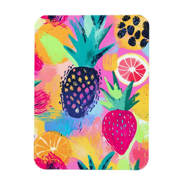 Ímã Abstrato Paradise Tropical Fruta Fiesta (Vertical)