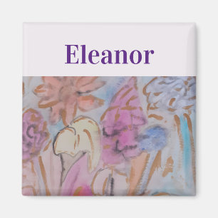 Imã Abstrato Pastel Floral Personalizado Magnet