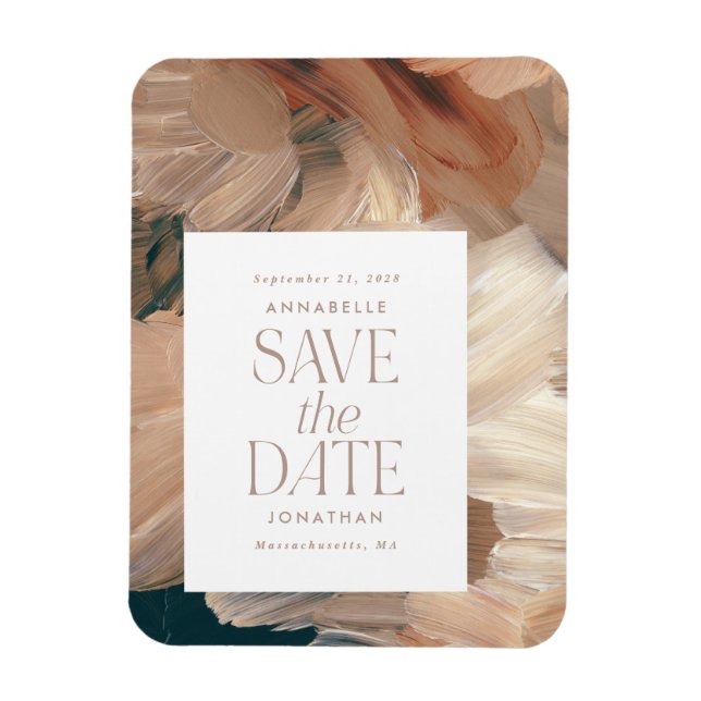 Ímã Abstrato pintou o chic de terracotta, creme de chá (Vertical)