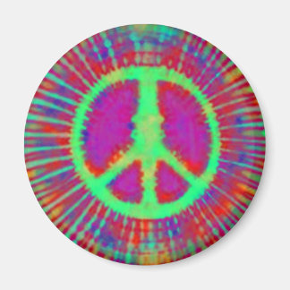 Imã Abstrato Psicodélico - Sinal de Paz Tie-Dye