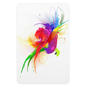 Ímã Abstrato Rainbow Lorikeet Paint Splatters