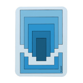 Ímã Abstrato retangular em azul