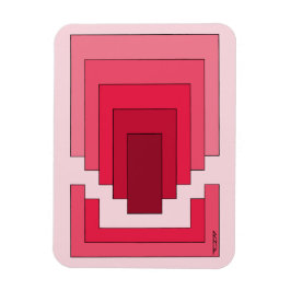 Ímã Abstrato retângulo em vermelho