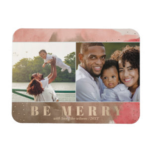 Ímã Abstrato Rosa e Dourado Be Feliz