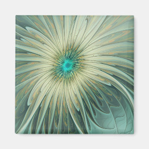 Imã Abstrato Sage Green Fantasy Flor Arte Fractal