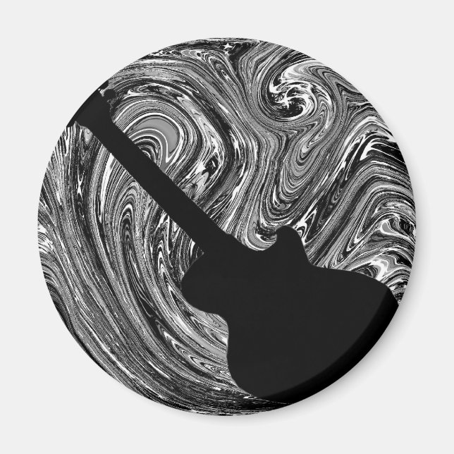 Imã Abstrato suga o magneto do violão, preto e branco (Frente)