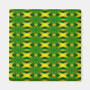 Imã abstrato verde e amarelo