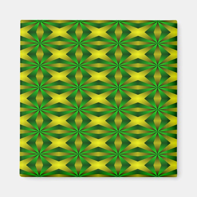 Imã abstrato verde e amarelo (Frente)