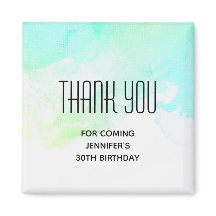 Abstrato Verde Moderno e Azul Aquarela Obrigado