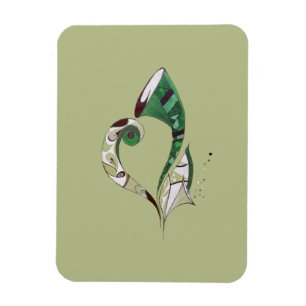 Ímã Abstrato Verde moderno ilustração desenhada com