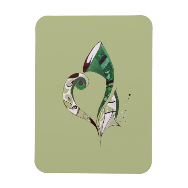 Ímã Abstrato Verde moderno ilustração desenhada com a  (Vertical)