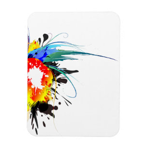 Ímã Abstrato Wild Parrot Paint Splatters