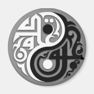 Imã Abstrato Yen Yang Locker, frigorífico ou armário d