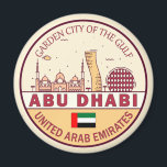 Imã Abu Dhabi Emirados Árabes Unidos Skyline Emblem<br><div class="desc">Abou Dhabi,  design de arte minimalista e colorida,  com monumentos e marcos da cidade nos Emirados Árabes Unidos.</div>
