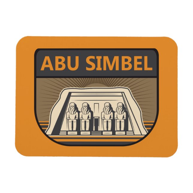 Ímã Abu Simbel Egito - Viagem de Art Retro (Horizontal)