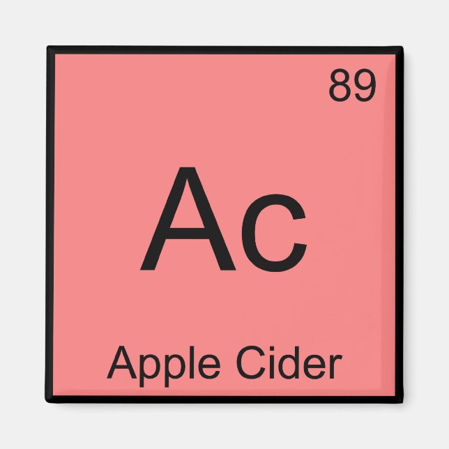 Imã Ac - Símbolo de Elemento de Química de Sidra Apple (Frente)