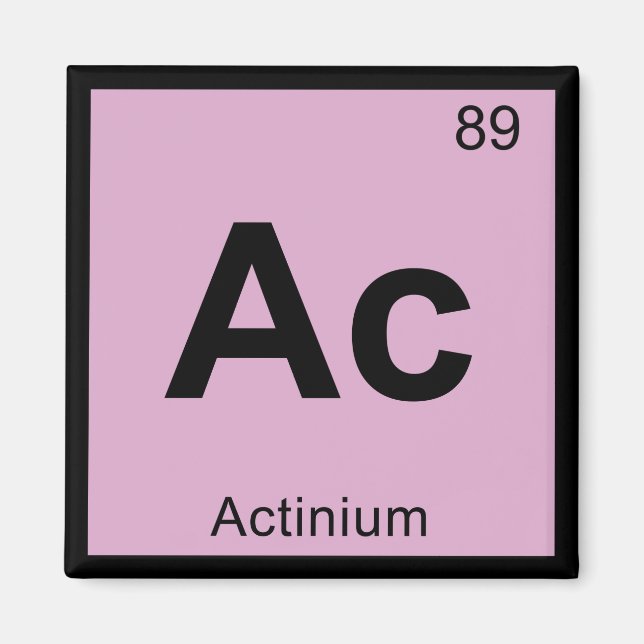 Imã Ac - Símbolo Periódico de Mesa Química do Actínio (Frente)