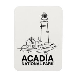 Ímã Acadia National Park Lighthouse Line Art