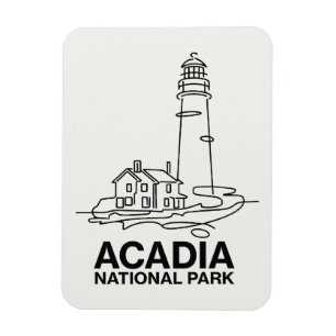 Ímã Acadia National Park Lighthouse Line Art