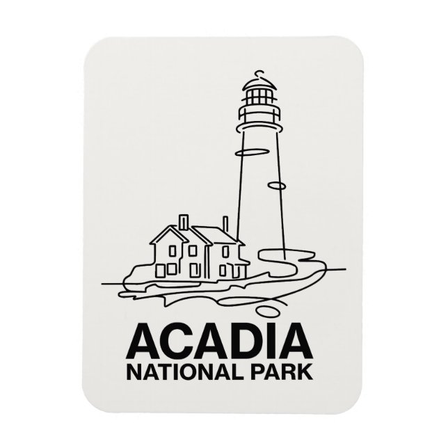 Ímã Acadia National Park Lighthouse Line Art (Vertical)