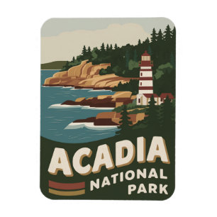 Ímã Acadia National Park Lighthouse Viagem Art