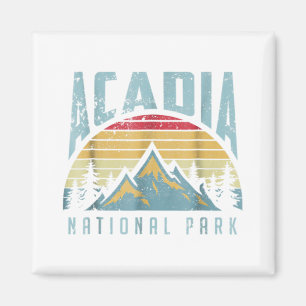 Imã Acadia National Park Montanhas Maine Retro T Shirt
