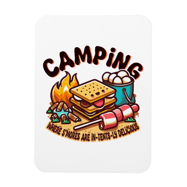 Ímã acampamento de smores (Vertical)