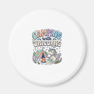 Imã Acampamento de Unicórnio com Adesivo Kawaii de Uni