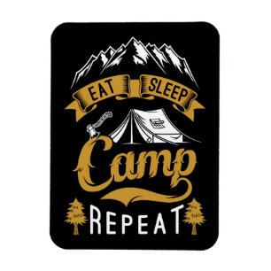 Ímã Acampamento Feliz Comendo Acampamento do Sono Repe