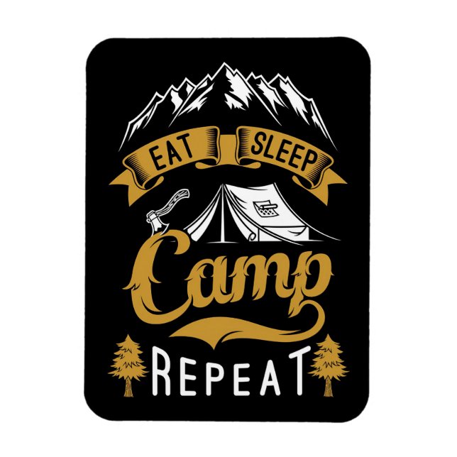 Ímã Acampamento Feliz Comendo Acampamento do Sono Repe (Vertical)