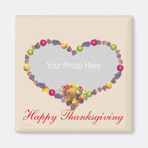 Imã Ação de Graças Cornucopia Heart (quadro fotográfic