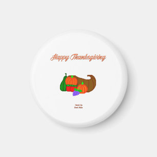 Imã Ação de Graças Cornucopia Round Magnet
