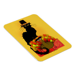 Ímã Ação De Graças Le Chat Noir Com A Turquia Pereg